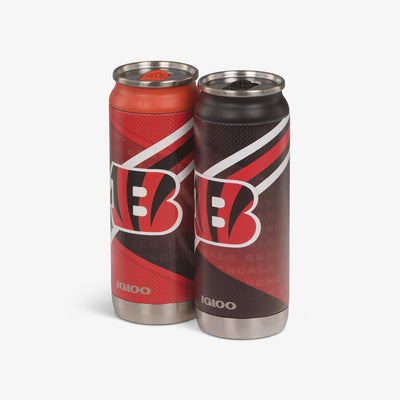 Angle View | Cincinnati Bengals Home & Away 16 Oz Can 2-Pack::::Sliding mouth-opening tab