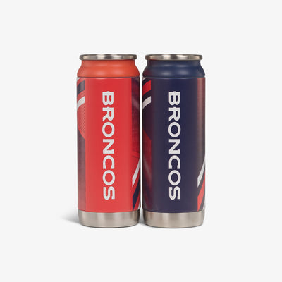 Back View | Denver Broncos Home & Away 16 Oz Can 2-Pack::::Durable stainless steel 