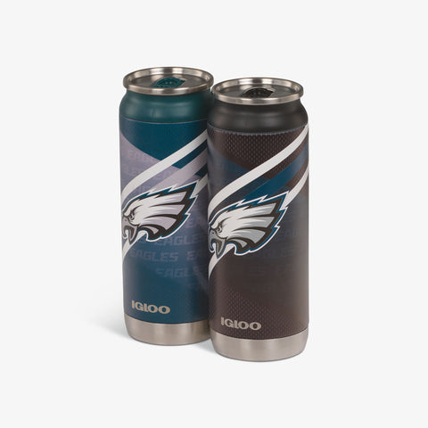 Angle View | Philadelphia Eagles Home & Away 16 Oz Can 2-Pack::::Sliding mouth-opening tab