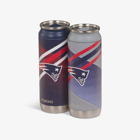 Angle View | New England Patriots Home & Away 16 Oz Can 2-Pack::::Sliding mouth-opening tab