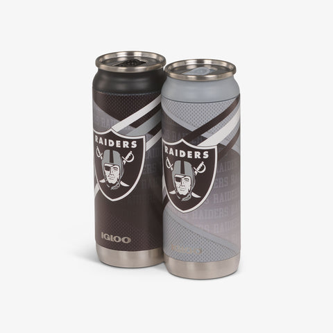 Angle View | Las Vegas Raiders Home & Away 16 Oz Can 2-Pack::::Sliding mouth-opening tab