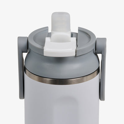 Lid Open View | 20 Oz Sport Sipper Bottle::White::Leakproof Sport Sipper lid 