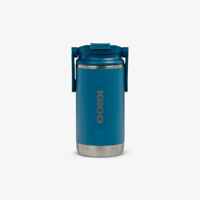 Front View | 12 Oz Flip ‘n’ Sip Tumbler::Modern Blue::Fits in standard cup holders