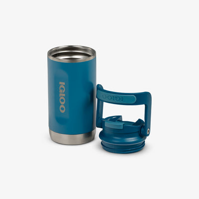 Lid Off VIew | 12 Oz Flip ‘n’ Sip Tumbler::Modern Blue::Double-wall, vacuum-insulated