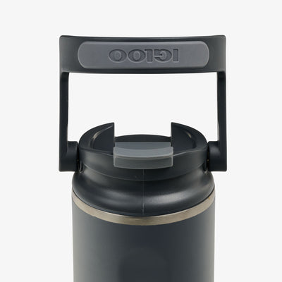 Close Up Lid View | 16 Oz Flip ‘n’ Sip Tumbler::Carbonite::Retention: Up to 24hrs cold / 4hrs hot*