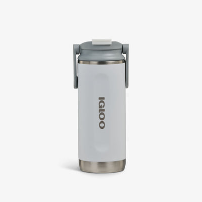 Front View | 16 Oz Flip ‘n’ Sip Tumbler::White::Fits in standard cup holders