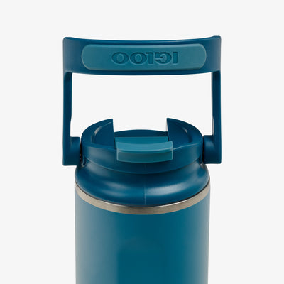 Close Up Lid View | 16 Oz Flip ‘n’ Sip Tumbler::Modern Blue::Up to 24hrs cold / 4hrs hot*