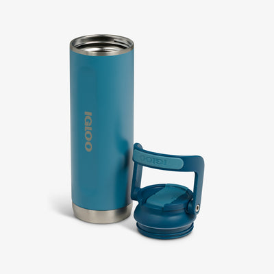 Lid Off View | 20 Oz Sport Sipper Bottle::Modern Blue::Double-wall, vacuum-insulated