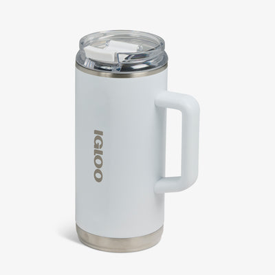 Angle View | 1L Beer Mug::White::Advanced temperature retention 