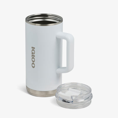 Lid Off View | 1L Beer Mug::White::Wide opening 