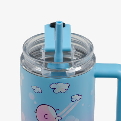 Straw View | Peanuts 75th Anniversary 32 Oz Travel Mug::::Gasketed, leak-resistant straw