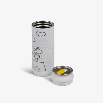 Lid Off View | Peanuts 75th Anniversary 16 Oz Can::::Removable lid