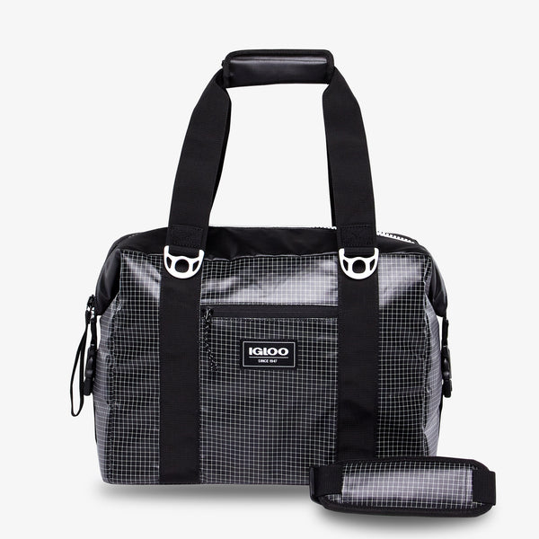 Retro Black & White Checkered Lunch Bag Insulated Men Meal 